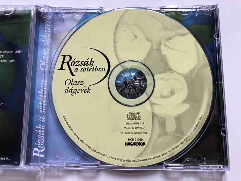 Azzuro, Kosza szel, Feher haziko, Carina, A tavollet, Mit remelsz?, Kar a konnyekert - Rozsak a sotetben - Olasz slagerek / Hungaroton Audio CD 2000 / HCD 71020