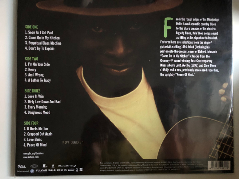 Keb' Mo' – Martin Scorsese Presents The Blues / Music On Vinyl 2x LP 2018 / MOVLP2033