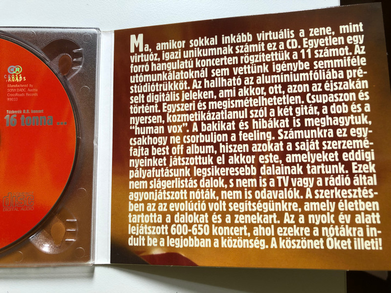 16 Tonna... - Tűzkerék R.B. / Tűzkerék R.B. Live / Crossroads Records Audio CD 1999 / CRCD 033 / Tűzkerék Revival Band 