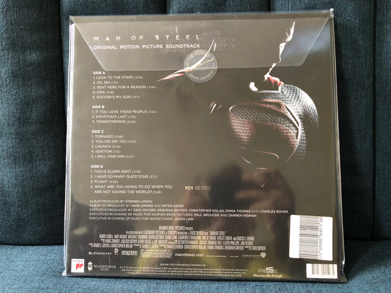 Man Of Steel - Hans Zimmer / Motion Picture Soundtrack By Hans Zimmer. Limited edition of 2008 copies on translucent red vinyl. Includes a 4-page booklet & fridge magnet. 180 gram audiophile vinyl / Music On Vinyl 2x LP 2013 / MOVATM285