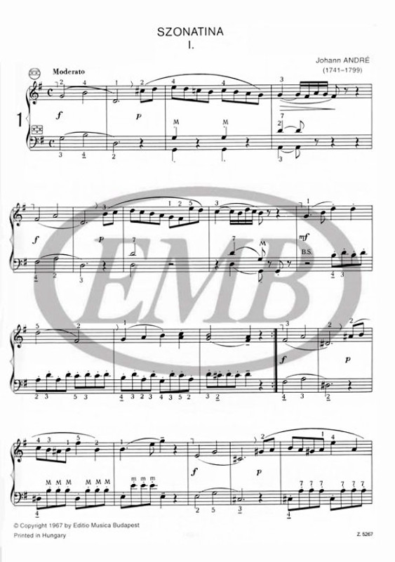 Sonatina Album / Transcribed by Bartók Karola, Bogár István / Editio Musica Budapest Zeneműkiadó / 1967 / Szonatina-album / Átírta Bartók Karola, Bogár István
