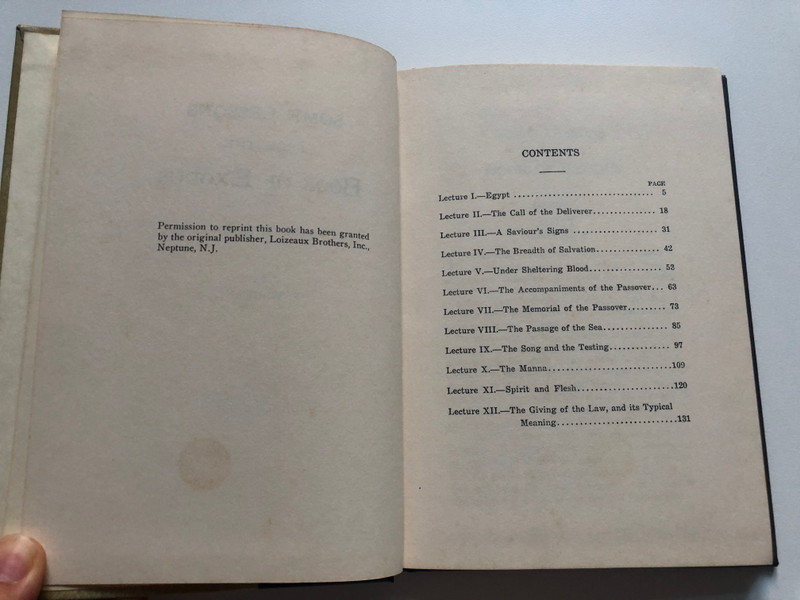 Lessons from Exodus by F. W. Grant / Lectures given in Toronto in 1880 / Believers Bookshelf / Hardcover (ExodusLessons)