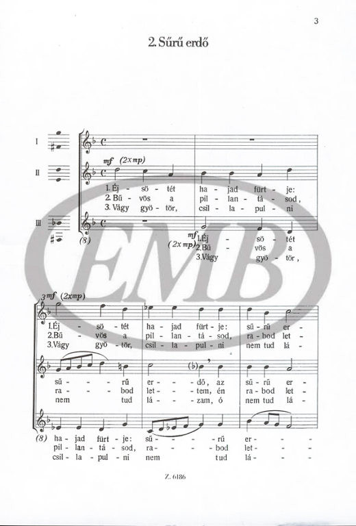 Monteverdi, Claudio: Három canzonetta / Words by Raics István / Edited by Kalmár Márton / Editio Musica Budapest Zeneműkiadó / 1970 / Szövegíró: Raics István / Közreadta Kalmár Márton 