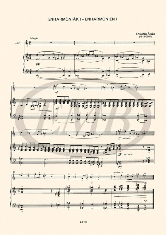PERFORMANCE PIECES BY HUNGARIAN COMPOSERS / for trumpet and piano / Edited by Sződy László / Editio Musica Budapest Zeneműkiadó / 1971 / MAGYAR SZERZŐK ELŐADÁSI DARABJAI / trombitára és zongorára / Közreadta Sződy László 
