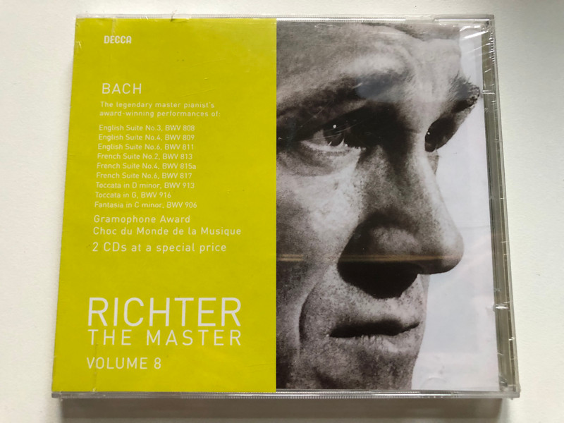 Bach - Richter – The Master: Volume 8 / English Suite No.3 In G minor, BWV 808; English Suite No.4 In F major, BWV 809; English Suite No.6 In D minor, BWV 811; French Suite No.2 In C minor, BWV 813 / Decca 2x Audio CD 2007 / 475 8631