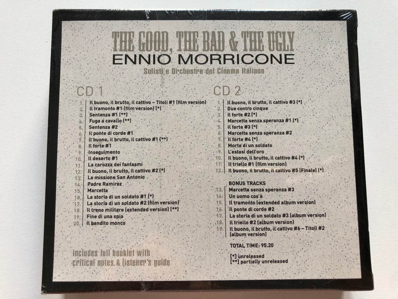 The good the bad and the ugly Ennio Morricone  Retro Recordings Audio CD 2014