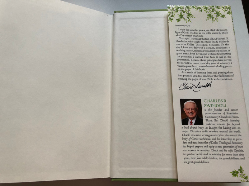 Searching the Scriptures by Charles R. Swindoll / Find the nourishment your soul needs / Tyndale House Publishers / Hardcover / Dedicated copy (9781414380650)