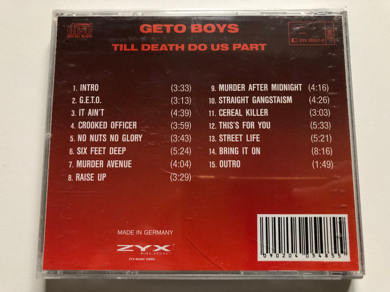 Geto Boys – Till Death Do Us Part / ZYX Music Audio CD / ZYX 20247-2