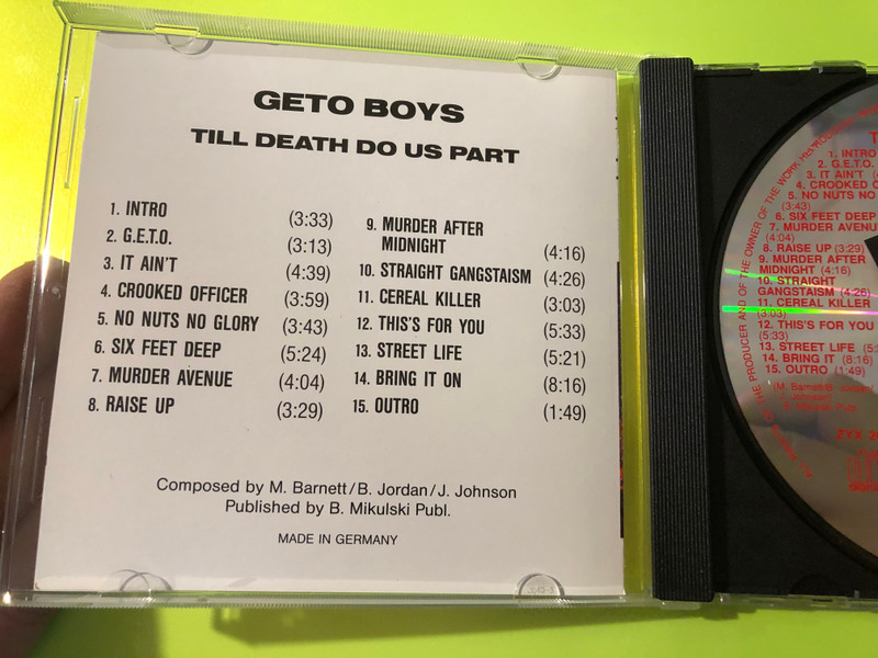 Geto Boys – Till Death Do Us Part / ZYX Music Audio CD / ZYX 20247-2