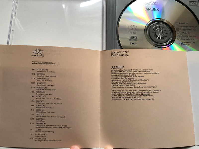 Michael Jones, David Darling – Amber / Narada Lotus Audio CD 1987 / CD-1014