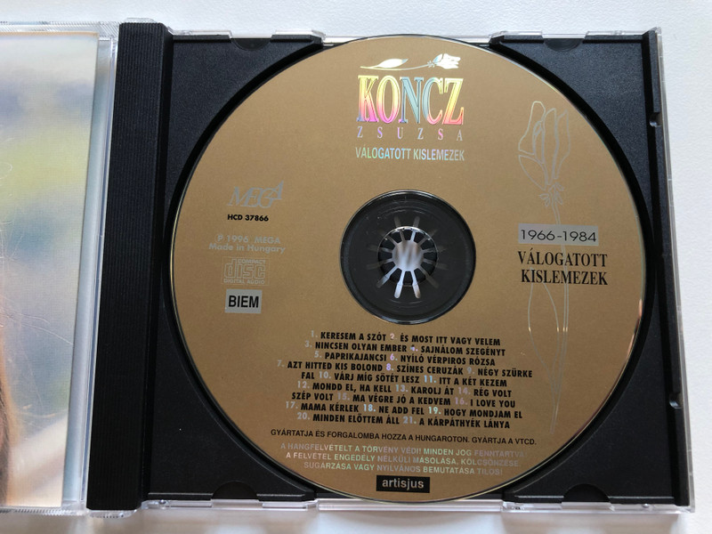 Koncz Zsuzsa – Válogatott Kislemezek / Mega Audio CD 1996 / HCD 37866