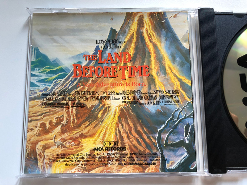 Lucas/Spielberg Present a Don Bluth Film - The Land Before Time (Original Motion Picture Soundtrack) - Music Composed and Conducted by James Horner / Title Song Performed By Diana Ross / MCA Records Audio CD 1988 / MCAD6266