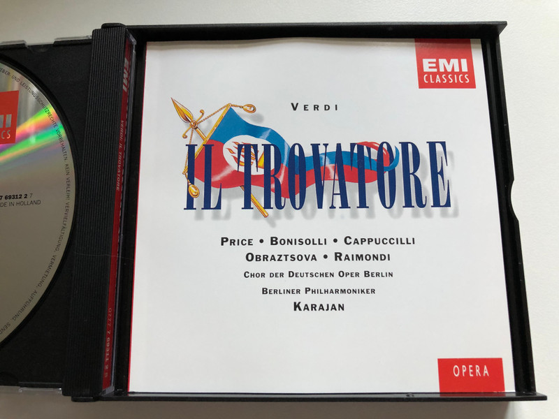 Verdi - Il Trovatore / Price, Bonisolli, Cappuccilli, Obraszowa, Raimondi, Chor der Deutschen Oper Berlin, Berliner Philharmoniker, Karajan / EMI 2x Audio CD 1995, Stereo, Box Set / 077776931128