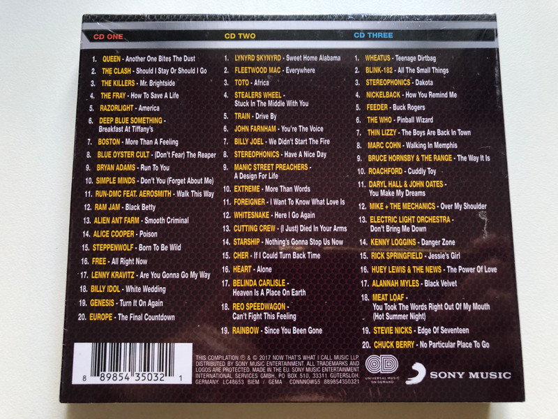 Now That's What I Call Driving Rock / Universal Music On Demand 3x Audio CD 2017 / CDNNNOW55
