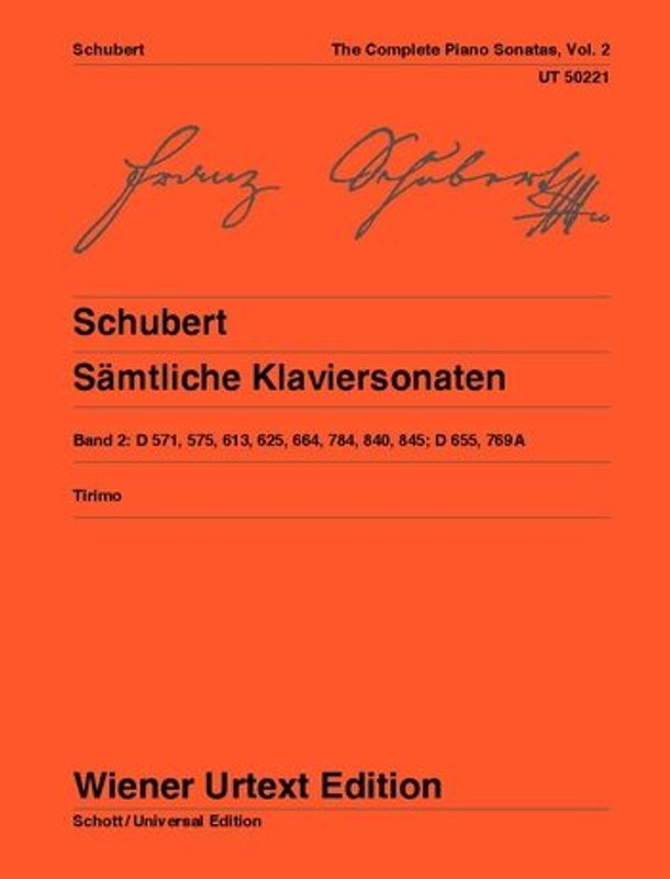 Schubert, Franz: Sämtliche Klaviersonaten Band 2 / Nach den Quellen herausgegeben, kommentiert und mit Fingersńtzen versehen / Universal Edition  