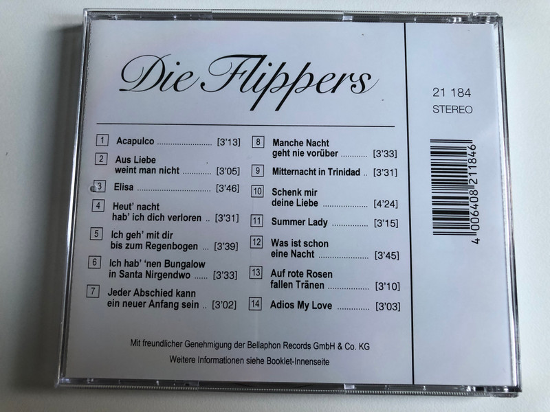 Die Flippers – Unser Lied Fur Dich - CD 2 / Acapulco; Summer Lady; Schenk Mir Deine Liebe; Aus Liebe Weint Man Nicht; Adios My Love; Elisa; Mitternacht In Trinidad / Exclusiv Audio CD Stereo / 21 184