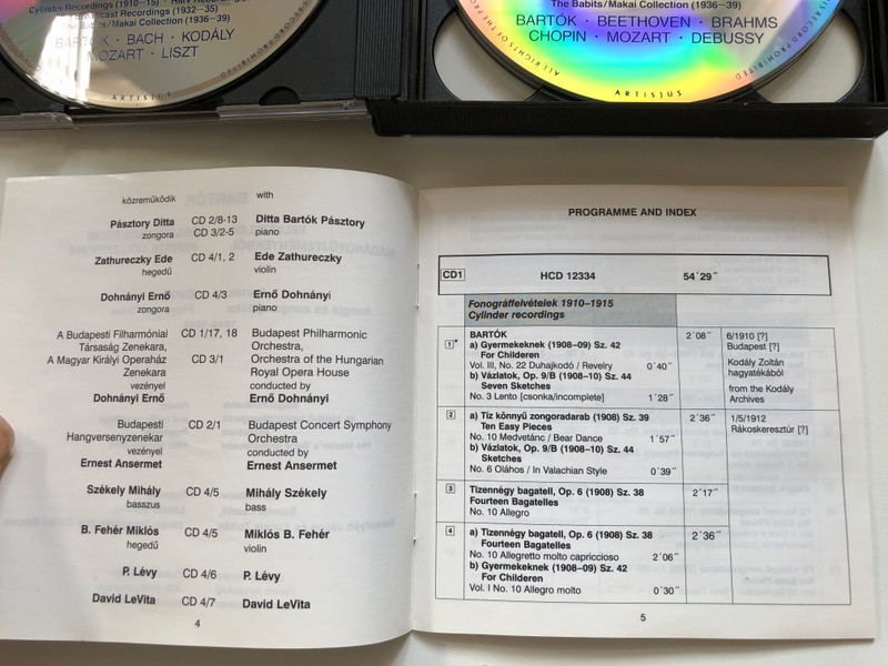 Béla Bartók Recordings from Private Collections 4CD / Hungaroton Audio CD HCD12334-37 (5991811233426)