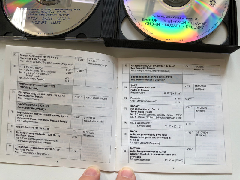 Béla Bartók Recordings from Private Collections 4CD / Hungaroton Audio CD HCD12334-37 (5991811233426)