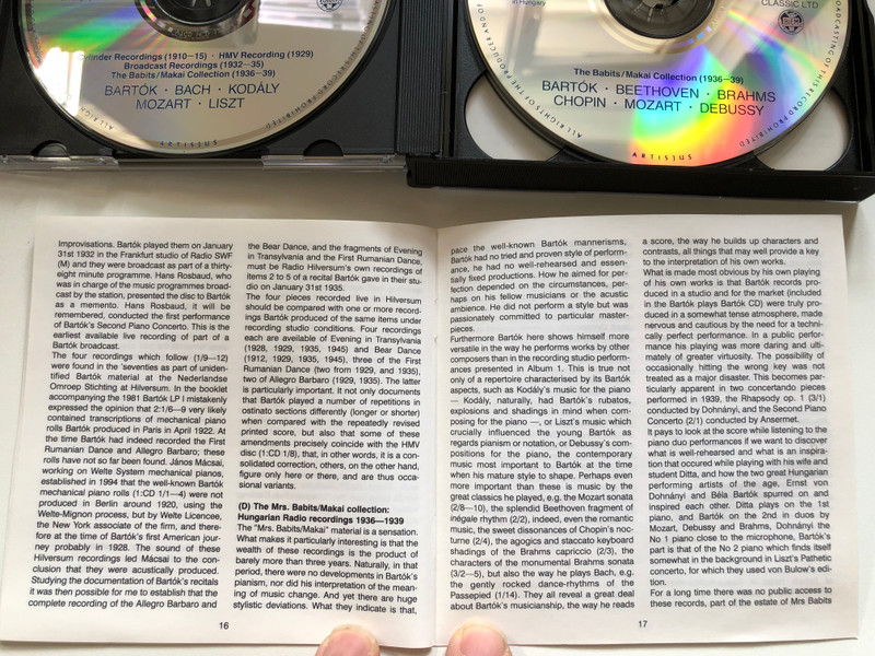Béla Bartók Recordings from Private Collections 4CD / Hungaroton Audio CD HCD12334-37 (5991811233426)