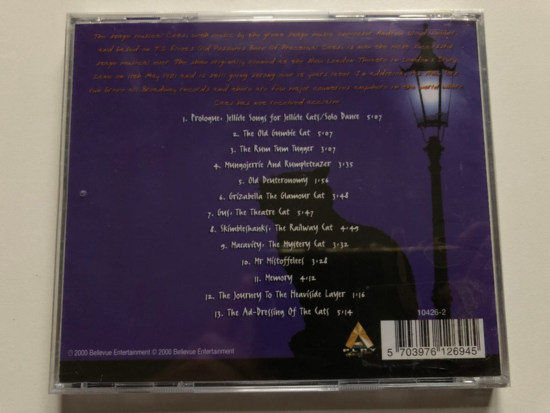 Highlights From Cats - Performed by The West End Players And Singers / Featuring: Old Deutoronomy; Macavity: The Mystery Cat; Mr. Mistoffelees; Memory and many more... / Bellevue Audio CD 2000 / 10426-2