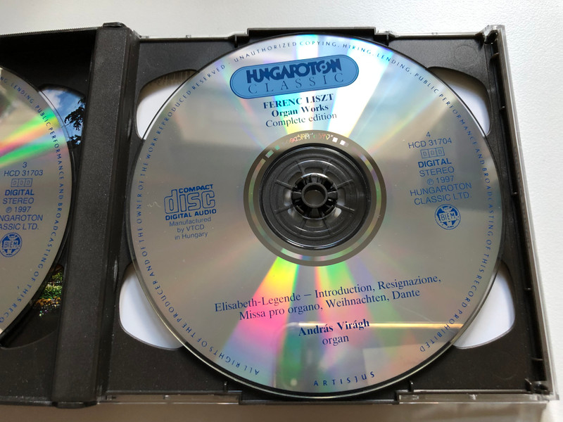 Liszt - Complete Organ Works - András Virágh on the Angster-organ in the Cathedral of Pecs / Hungaroton Classic 5x Audio CD 1997 Stereo / HCD 31701-05