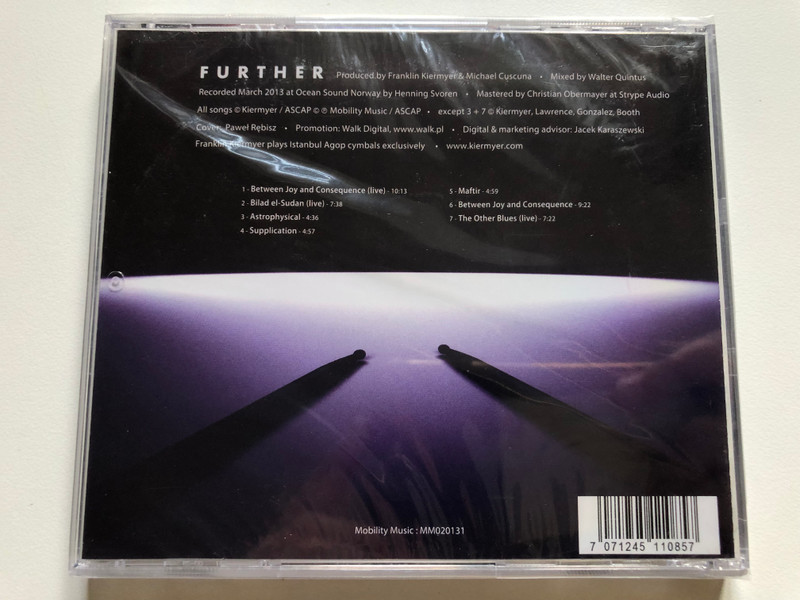 Franklin Kiermyer - Further / Azar Lawrence, Benito Gonzalez, Juini Booth / Mobility Music Audio CD 2013 / MM020131 