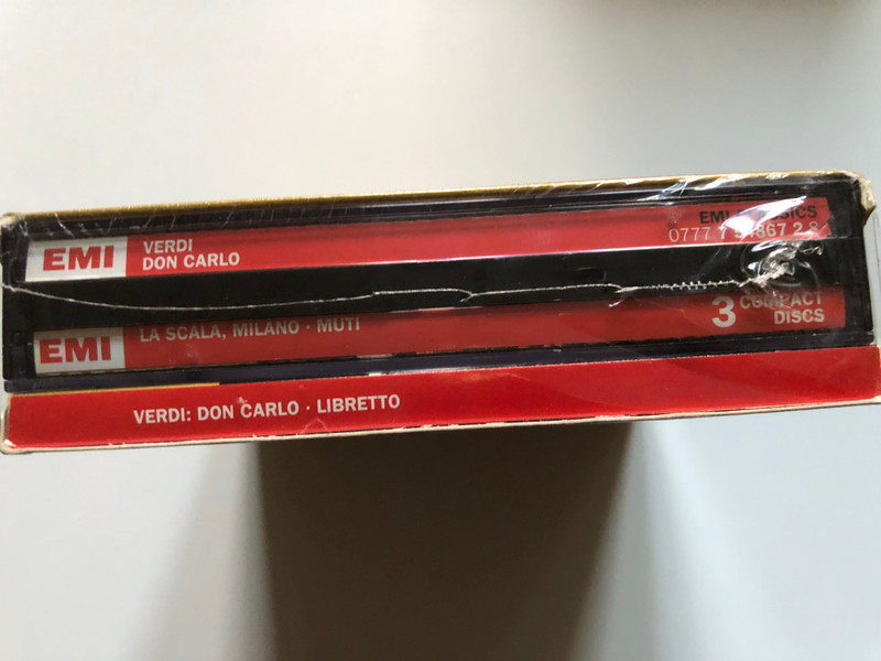 Verdi: Don Carlo - Riccardo Muti, Luciano Pavarotti, Samuel Ramey, Daniela Dessì, Paolo Coni, Luciana D'Intino, Alexander Anisimov / Orchestra e coro del Teatro alla Scala / EMI Classics 3x Audio CD 1994, Stereo, Box Set / CDS 7 54867 2