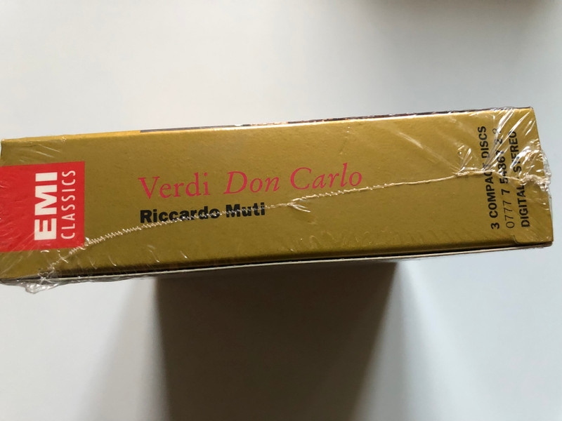 Verdi: Don Carlo - Riccardo Muti, Luciano Pavarotti, Samuel Ramey, Daniela Dessì, Paolo Coni, Luciana D'Intino, Alexander Anisimov / Orchestra e coro del Teatro alla Scala / EMI Classics 3x Audio CD 1994, Stereo, Box Set / CDS 7 54867 2