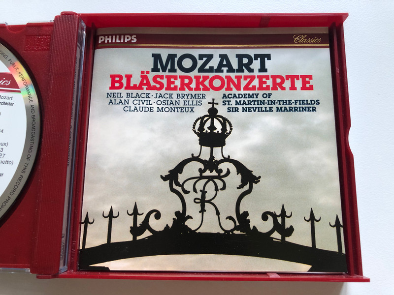 Mozart – Bläserkonzerte / Neil Black, Jack Brymer, Alan Civil, Osian Ellis, Claude Monteux, Academy Of St. Martin-in-the-Fields, Sir Neville Marriner / Philips 3x Audio CD / 426 148-2