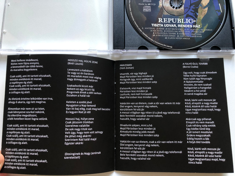Republic – Tiszta Udvar, Rendes Ház / EMI Audio CD 2008 / 2653212