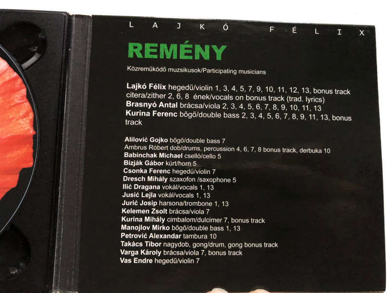 Lajkó Félix – Remény / Tilos Az Á Produkció Audio CD 2007 / CDA 004