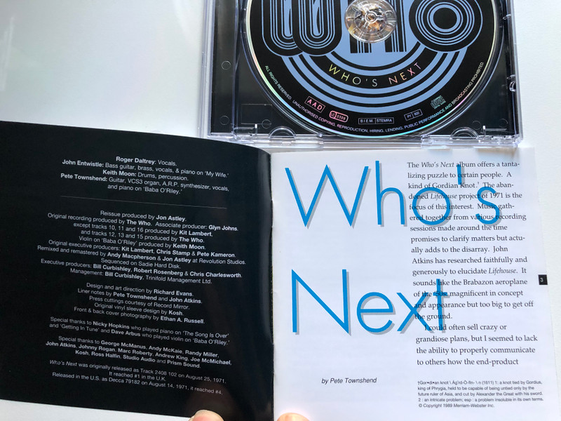 The Who – Who's Next / Polydor Audio CD 1995 / 527 760-2