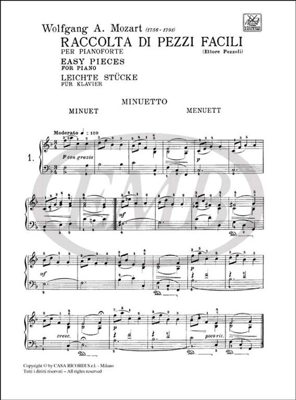 Mozart, Wolfgang Amadeus: MIO PRIMO MOZART FASCICOLO 1 / Ricordi / 1984