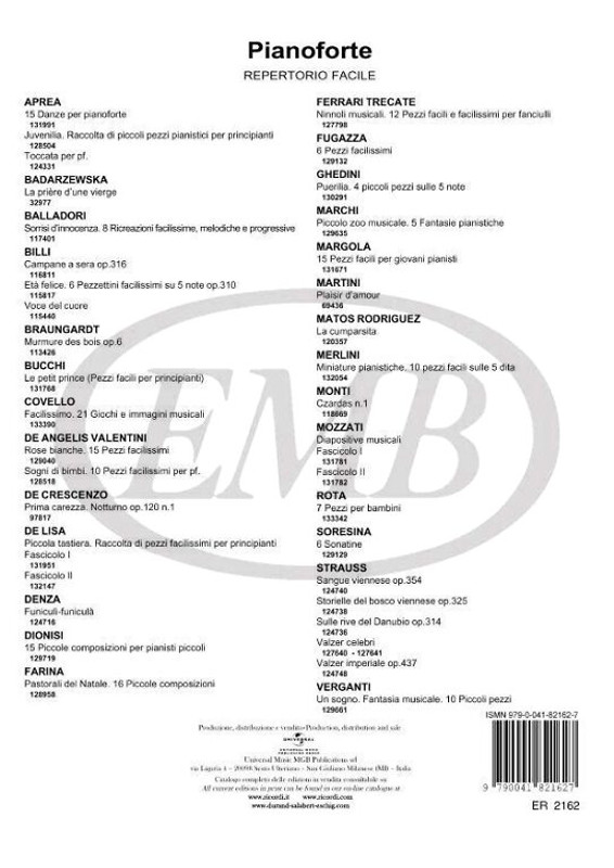 Brahms, Johannes: 51 ESERCIZI PER PF. OP. EXTRA. VOL. I: N.1-25 / Ricordi