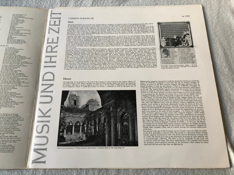 Studio Der Frühen Musik – Carmina Burana (II) (13 Lieder Nach Der Handschrift Aus Benediktbeuern um 1300) / Telefunken / 1968 LP VINYL SAWT 9522 A