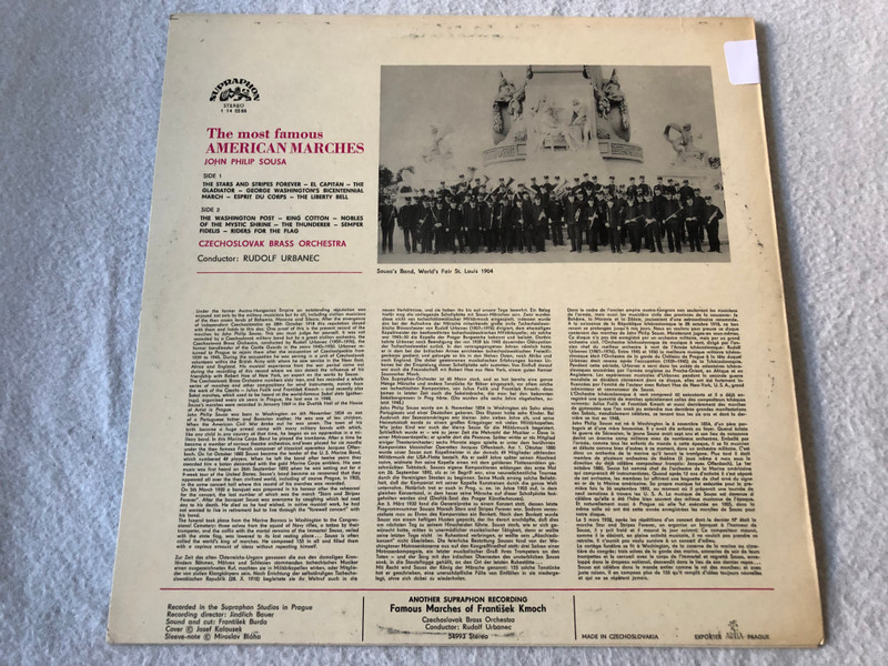The Most Famous American Marches  Supraphon Stereo  LP VINYL 1 14 0586