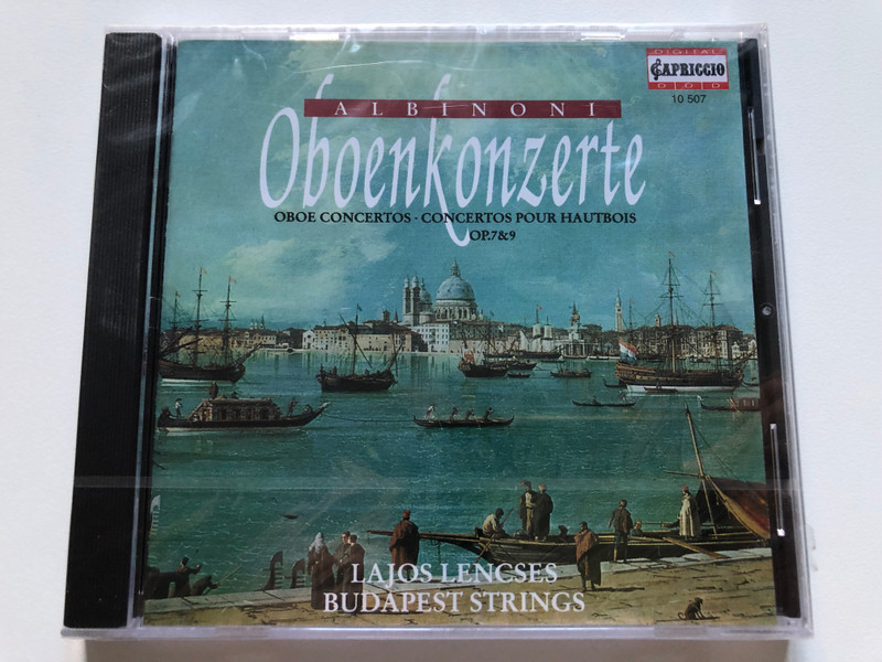 Albinoni - Oboenkonzerte = Oboe Concertos = Concertos Pour Hautbois Op.7 & 9) / Lajos Lencsés, Budapest Strings / Capriccio Digital Audio CD 1994 Stereo / 10 507 