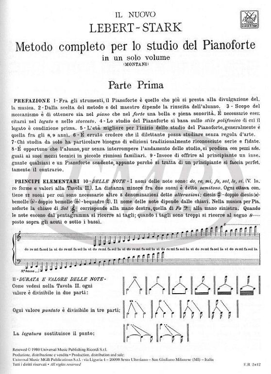 Stark, L., Lebert, Sigmund: NUOVO LEBERT STARK METODO COMPLETO IN UN SOLO VOLUME / Ricordi / 1984