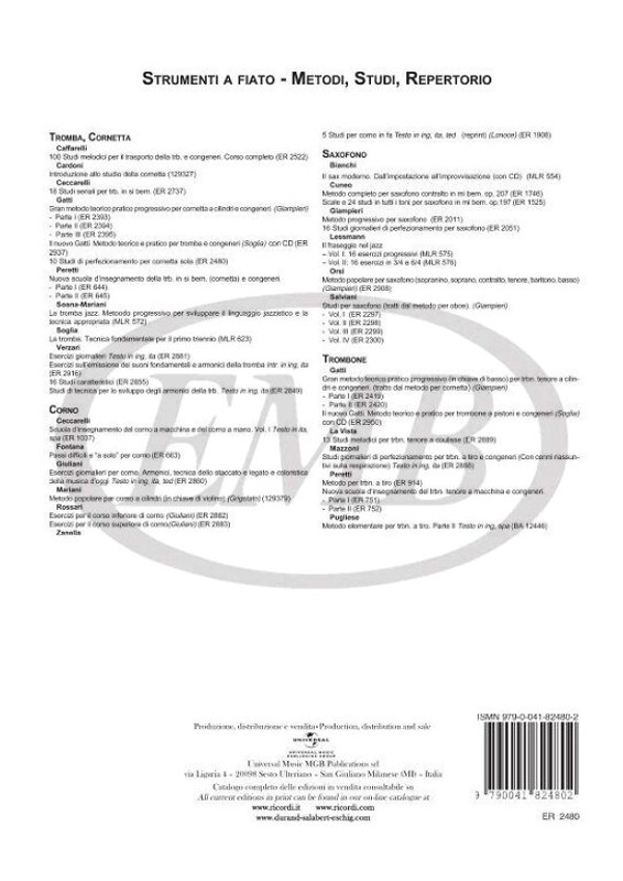 Gatti, Domenico: 10 STUDI DI PERFEZIONAMENTO PER CORNETTA SOLA / Ricordi / 1984