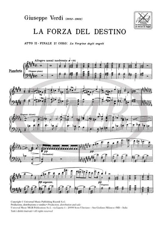 Verdi, Giuseppe: La forza del destino. Atto II: La vergine degli angeli / Ricordi / 1984