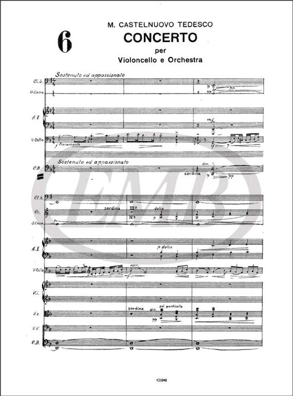 Castelnuovo-Tedesco, Mario: Concerto Per Violoncello E Orchestra / Ricordi / 2010