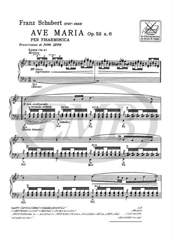 Schubert, Franz: AVE MARIA OP.52 N.6 D.839 / Ricordi / 1984 Schubert, Franz: AVE MARIA OP.52 N.6 D.839 / Ricordi / 1984