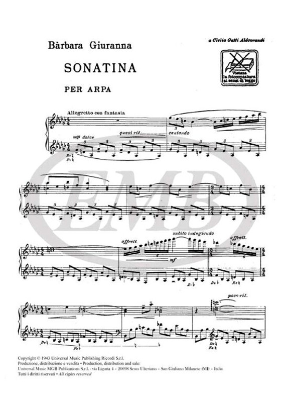 Giuranna, Barbara: SONATINA / Ricordi / 1984