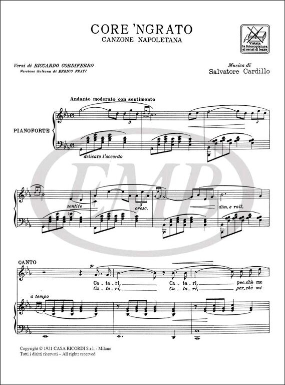 Cardillo, Salvatore: CORE 'NGRATO / Ricordi / 1984