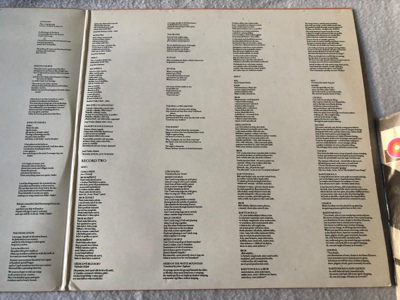 Bedřich Smetana, Antonín Dvořák, Josef Bohuslav Foerster – Choruses, Czech Classic Cantatas / Supraphon / 1973 LP VINYL I SUPD 015