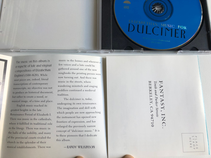 Randy Wilkinson – Elizabethan Music For Dulcimer / Kicking Mule Records Audio CD 1997 / KMCD-3907-2