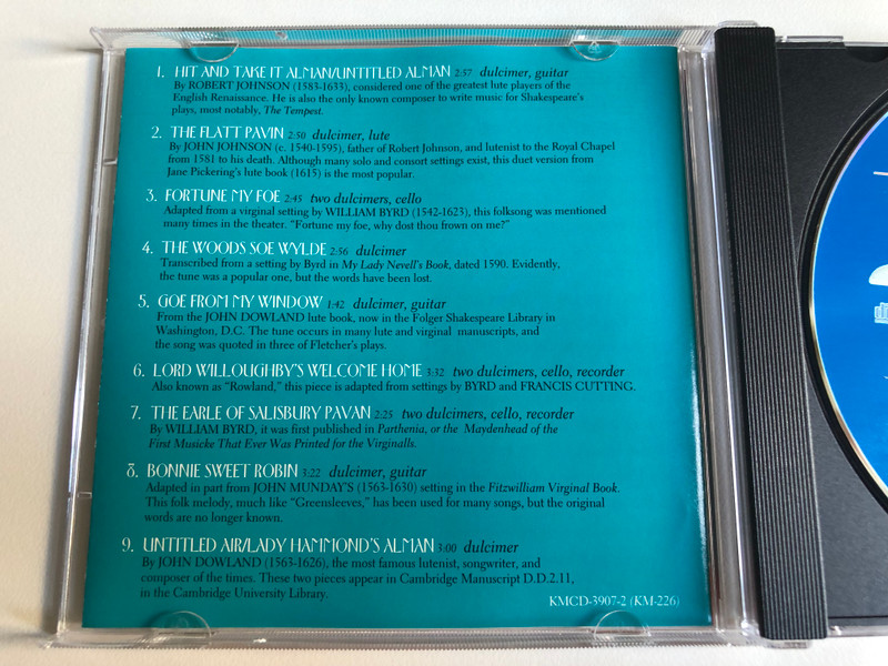 Randy Wilkinson – Elizabethan Music For Dulcimer / Kicking Mule Records Audio CD 1997 / KMCD-3907-2