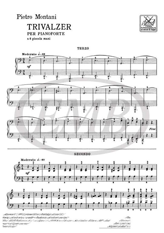 Montani, Pietro: Trivalzer per Pf. a 6 Mani / Ricordi / 1984