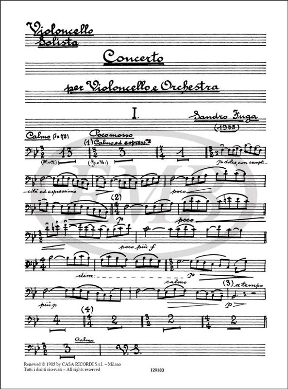 Fuga, Sandro: CONC. PER VC. E ORCH. / Ricordi / 1984