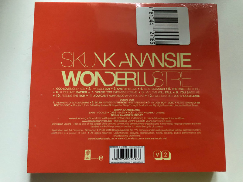 Skunk Anansie – Wonderlustre / Ear Music Audio CD + DVD 2010 / 0205696ERE